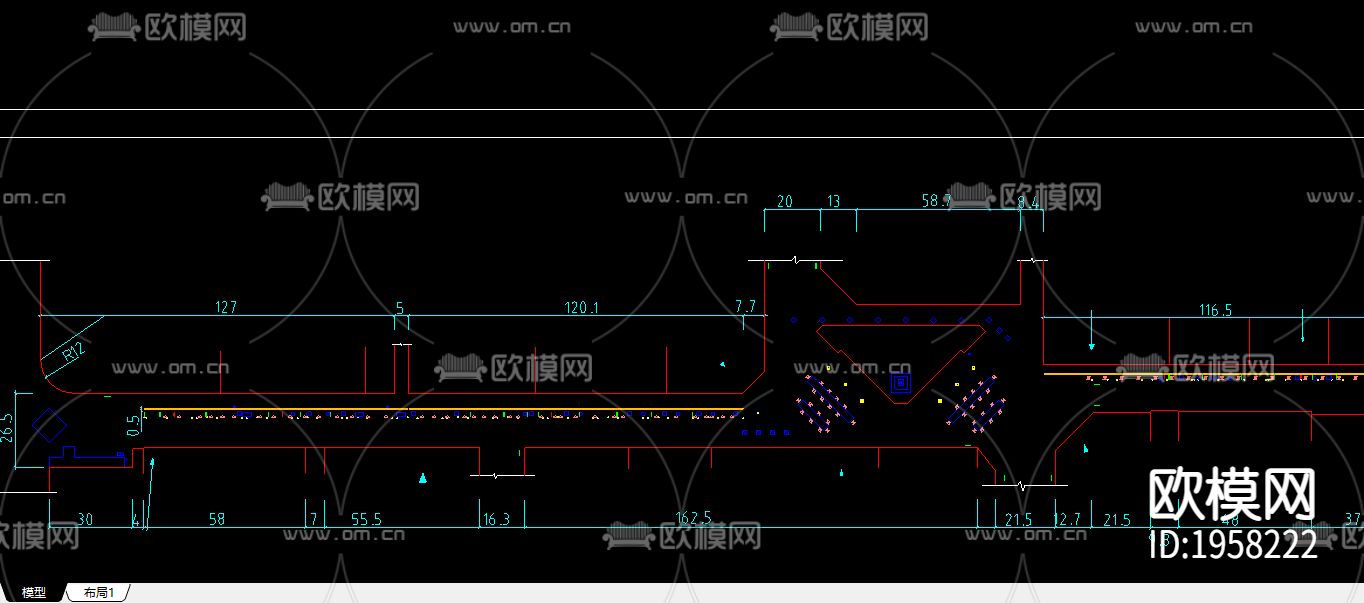 现代商业步行街设计方案下载（渲染图2）