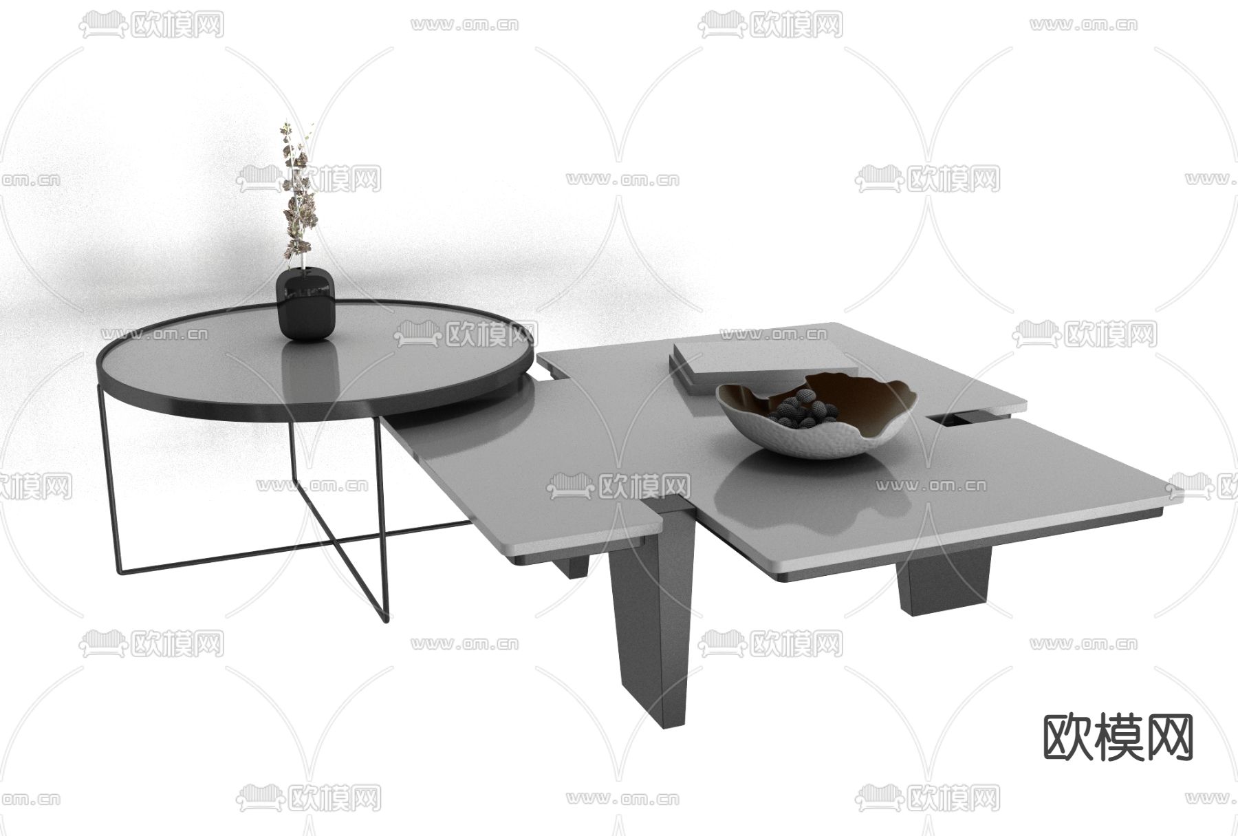 现代极简茶几免费3d模型下载_ID11805672_3dmax免费模型-欧模网