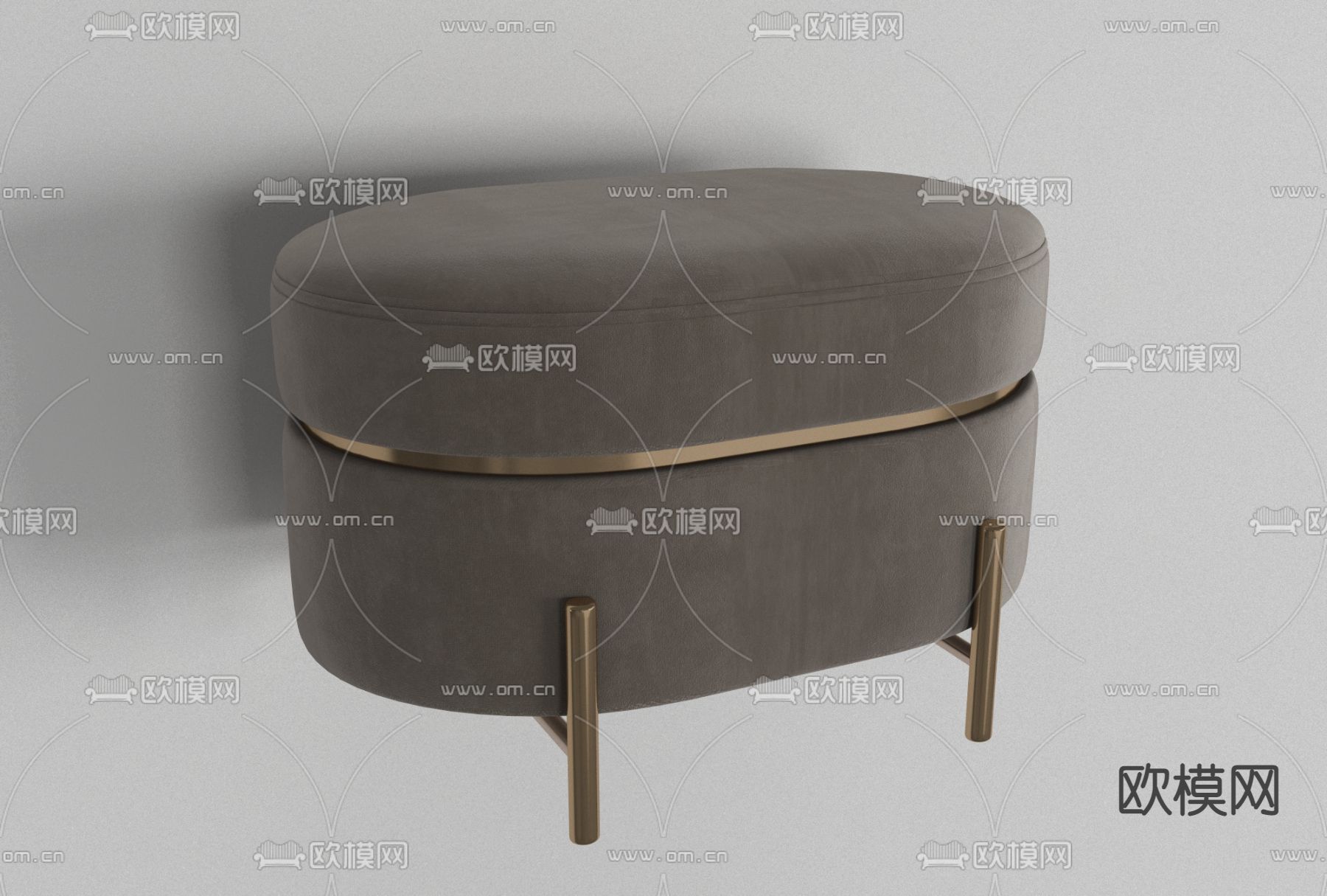 现代布艺脚踏免费3d模型下载