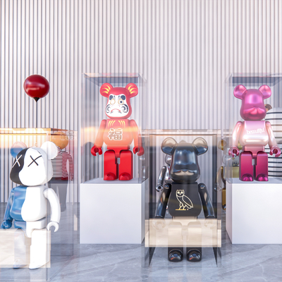  现代暴力熊潮玩公仔su模型 