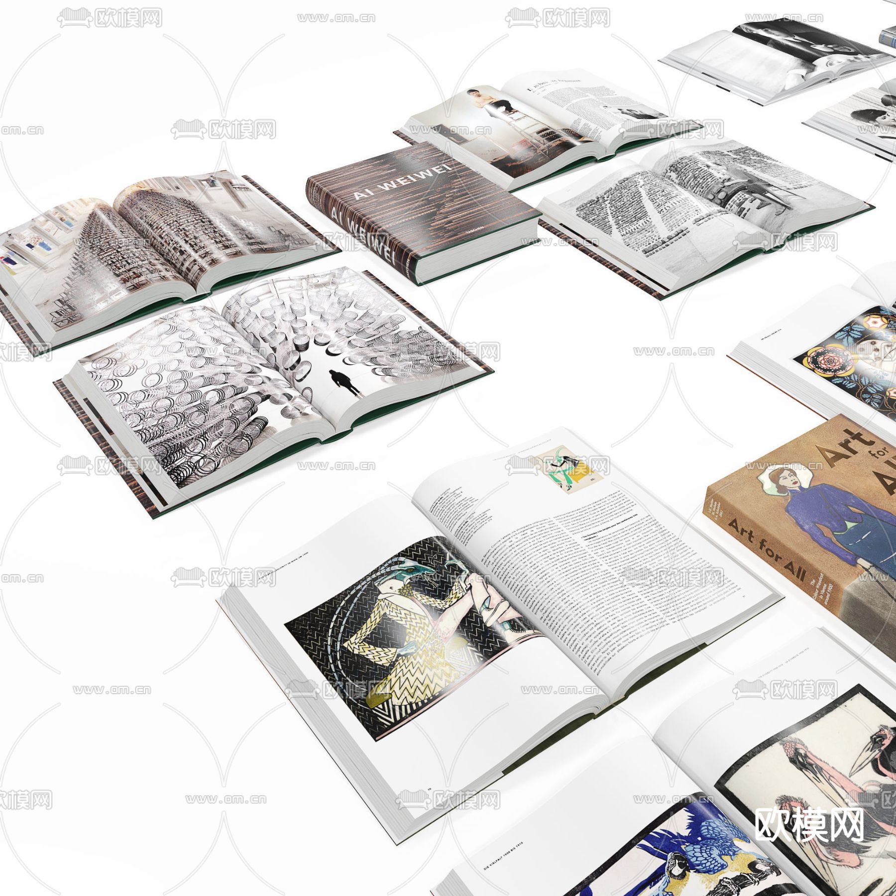 现代书本书籍3d模型下载（渲染图3）