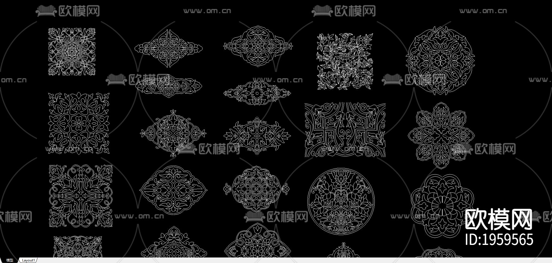 极品花纹cad图库下载（渲染图2）