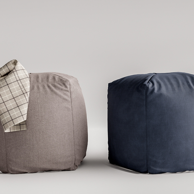 现代布艺矮凳su模型