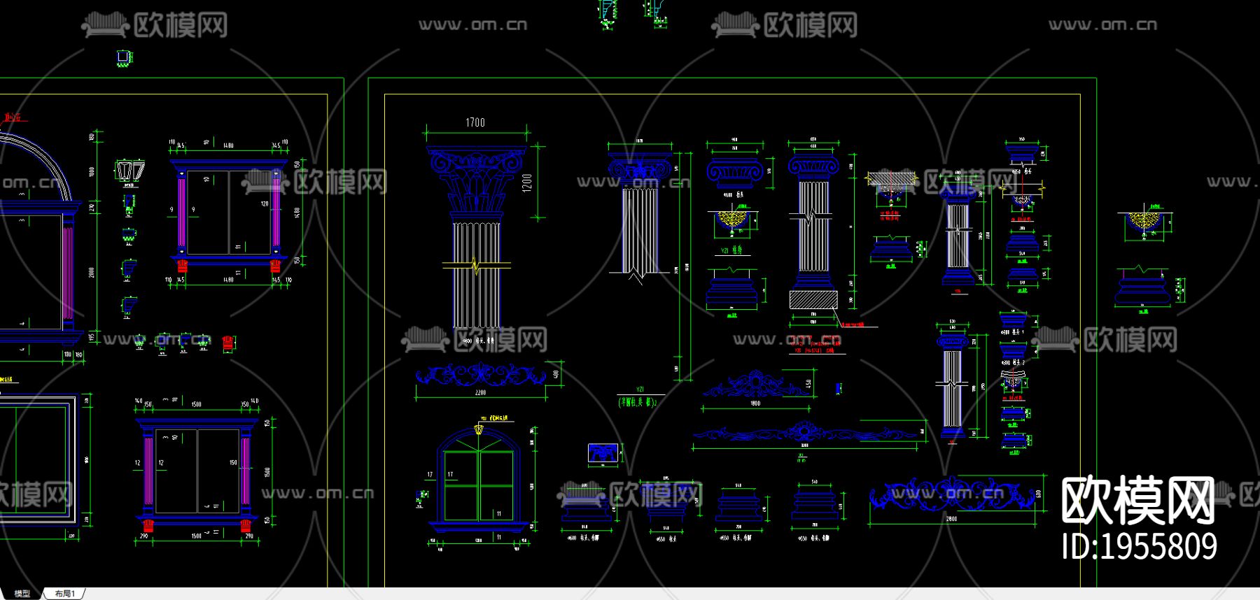 欧式cad图块下载（渲染图2）