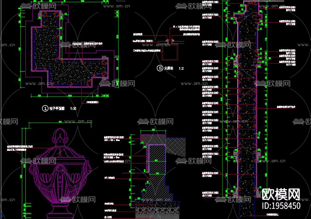 欧式园林景观亭CAD施工图下载（渲染图4）
