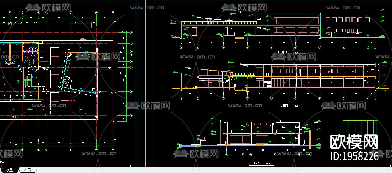 小超市施工图下载（渲染图3）
