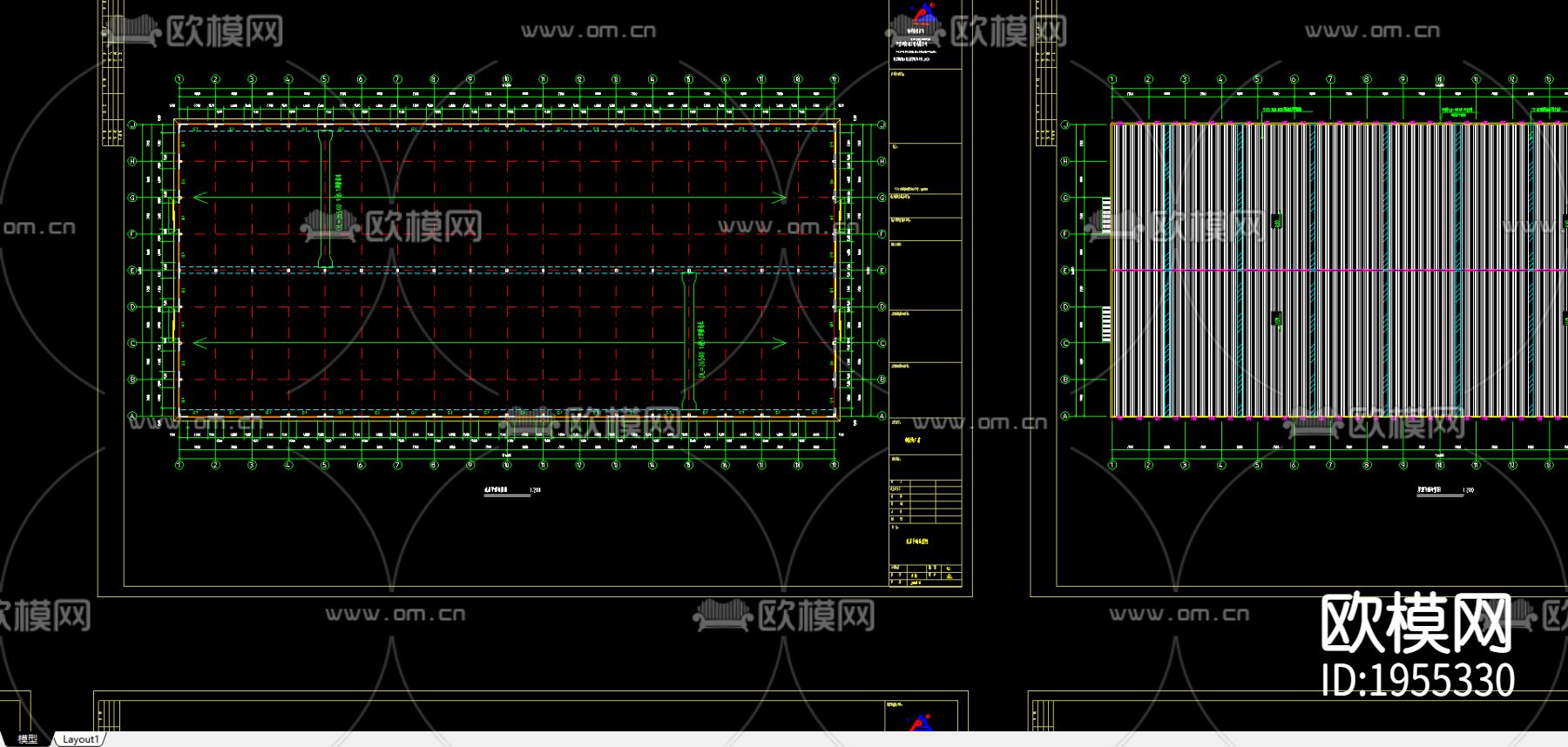 水头某公司钢结构方案图下载（渲染图1）