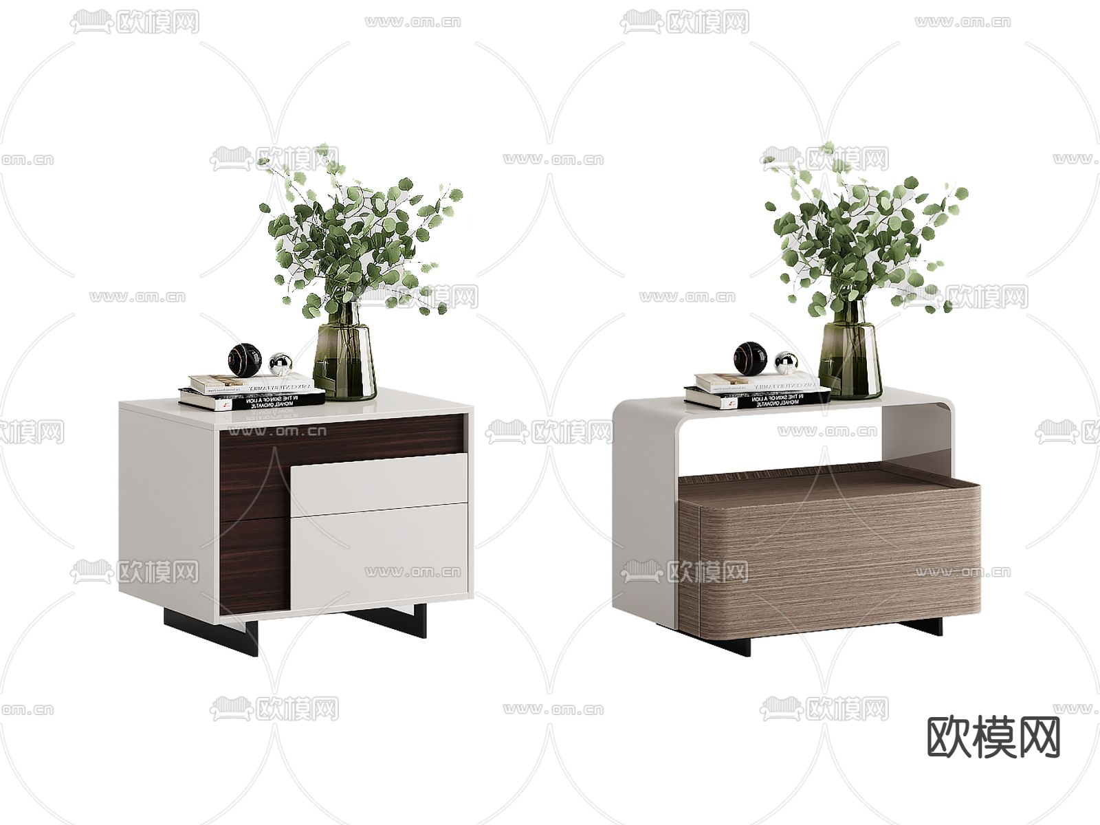 现代轻奢床头柜3d模型下载