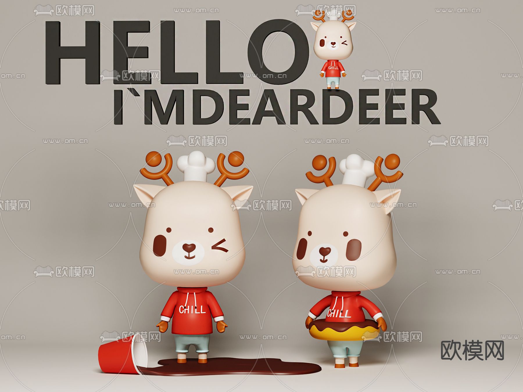 现代玩具公仔3d模型下载