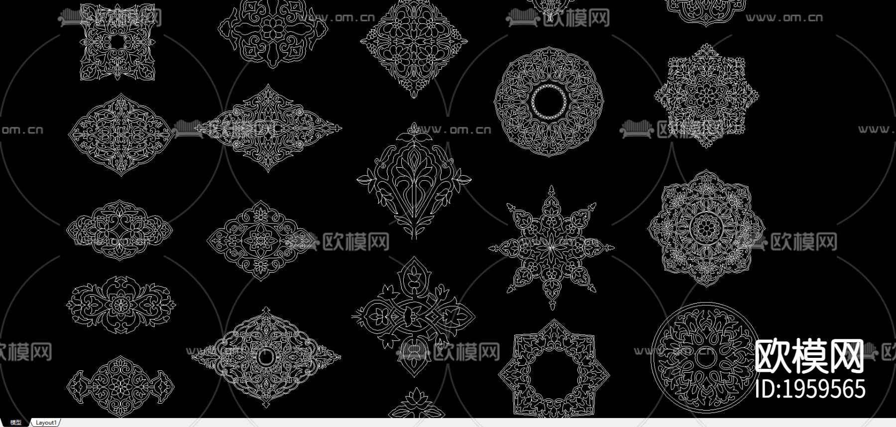 极品花纹cad图库下载（渲染图1）