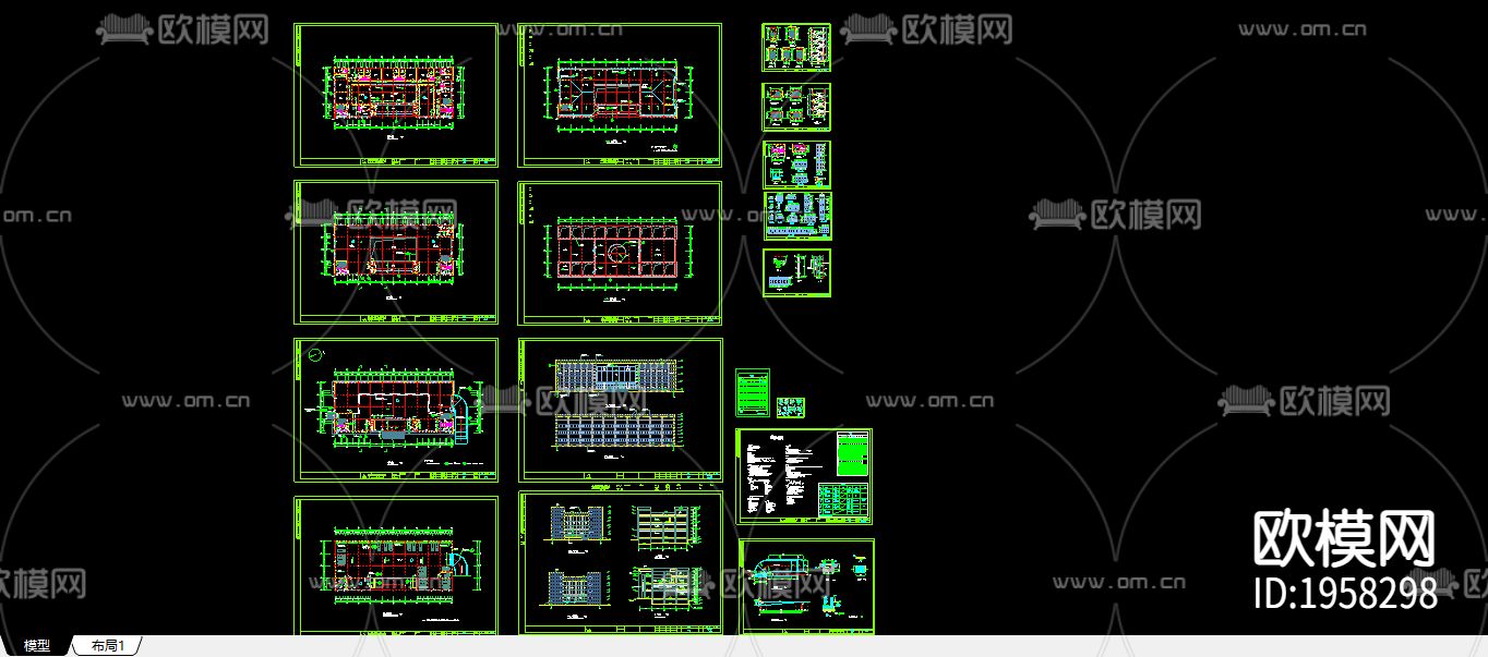 某综合用房建筑施工图下载（渲染图1）