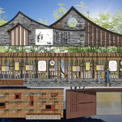  新中式乡村民俗su模型 