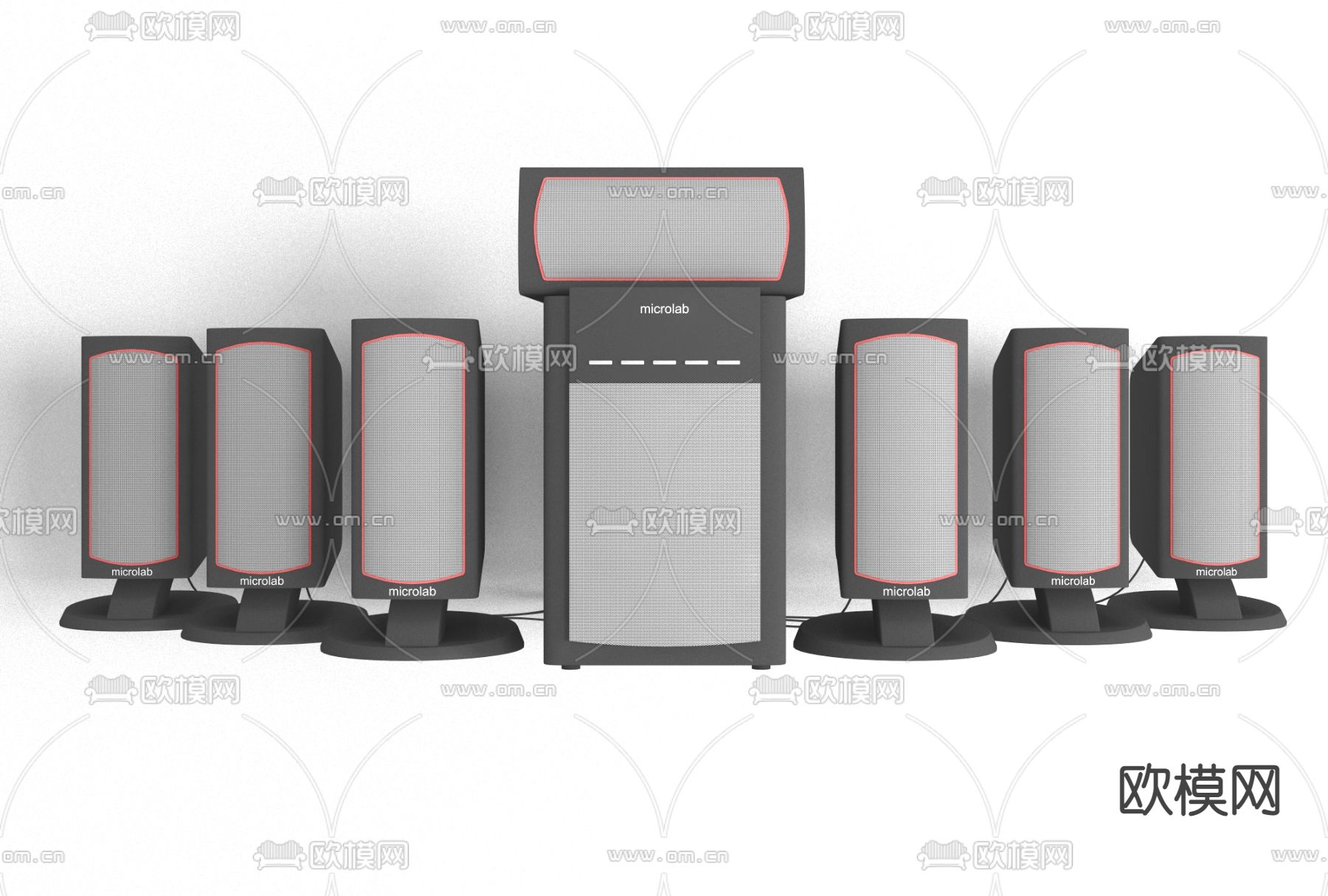 现代音响设备免费3d模型下载