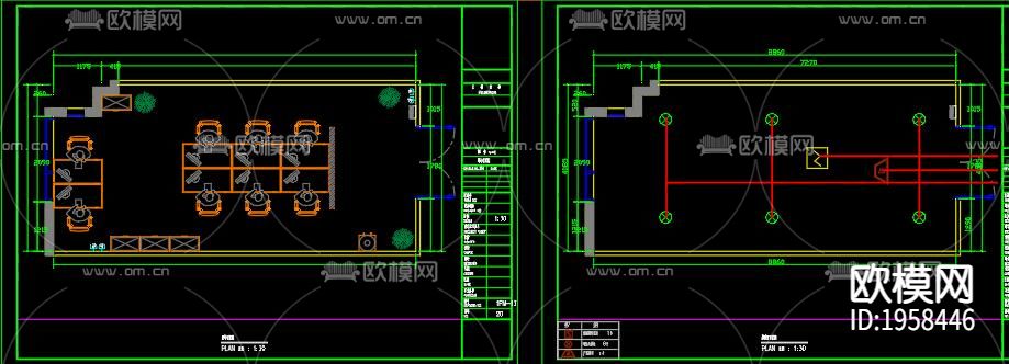 办公室平面布置下载（渲染图4）