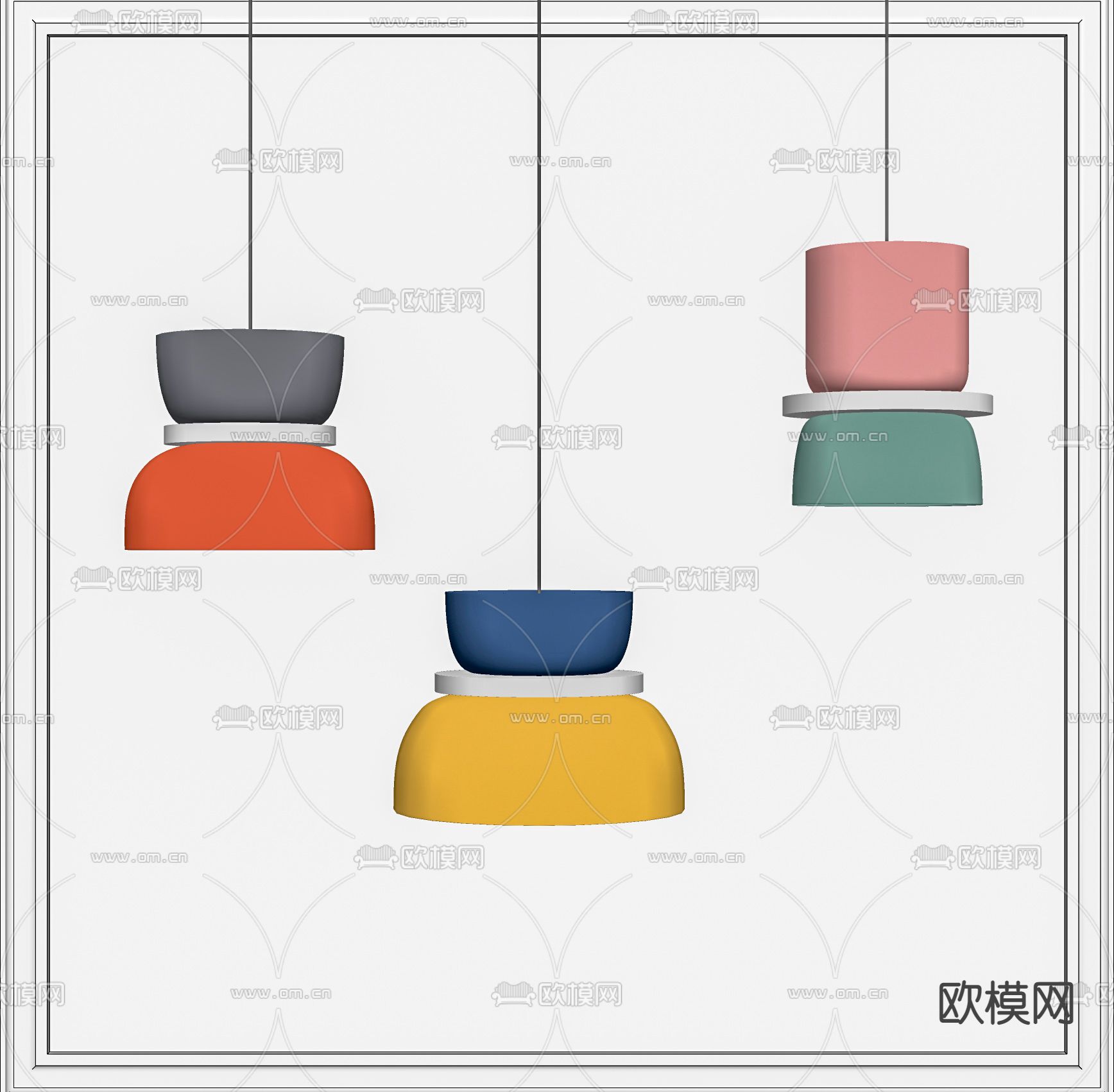 现代小吊灯su模型下载（渲染图2）