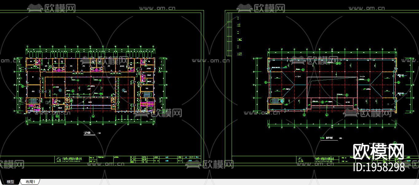 某综合用房建筑施工图下载（渲染图2）