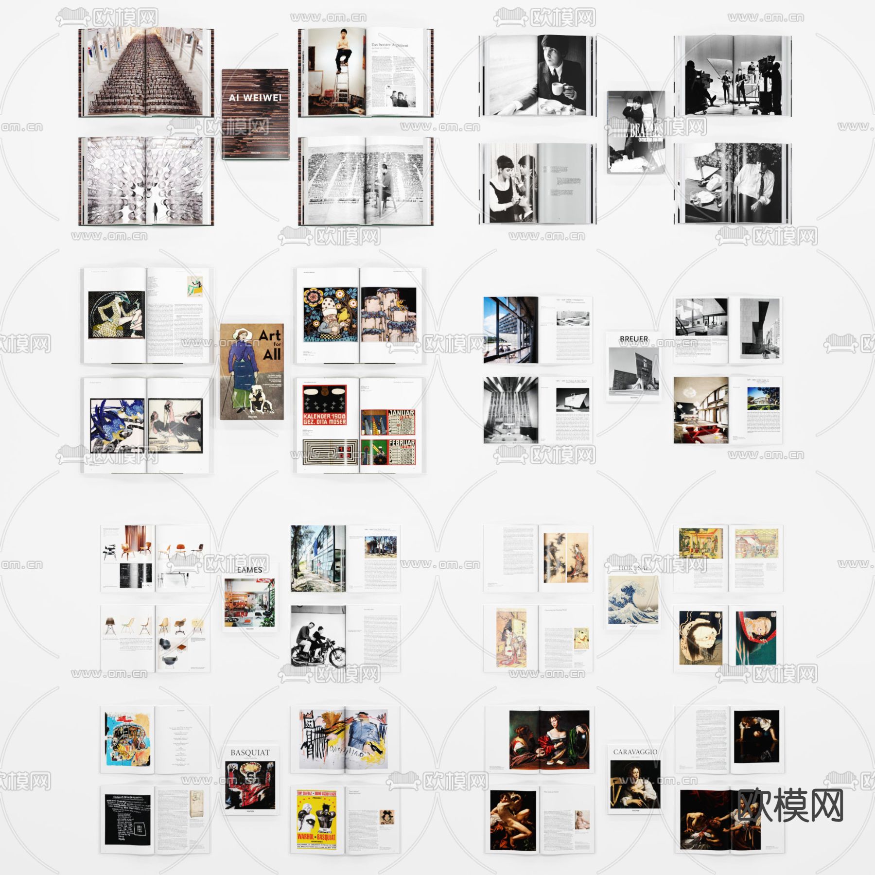 现代书本书籍3d模型下载（渲染图1）