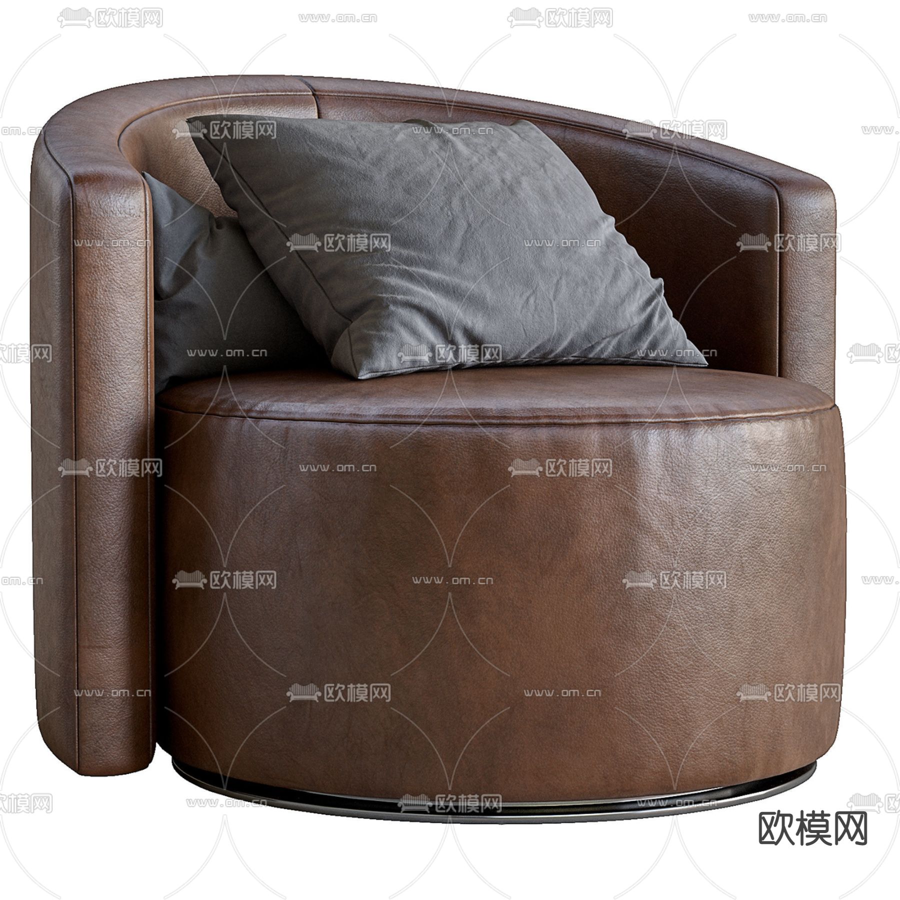 现代皮革休闲沙发3d模型下载（渲染图3）