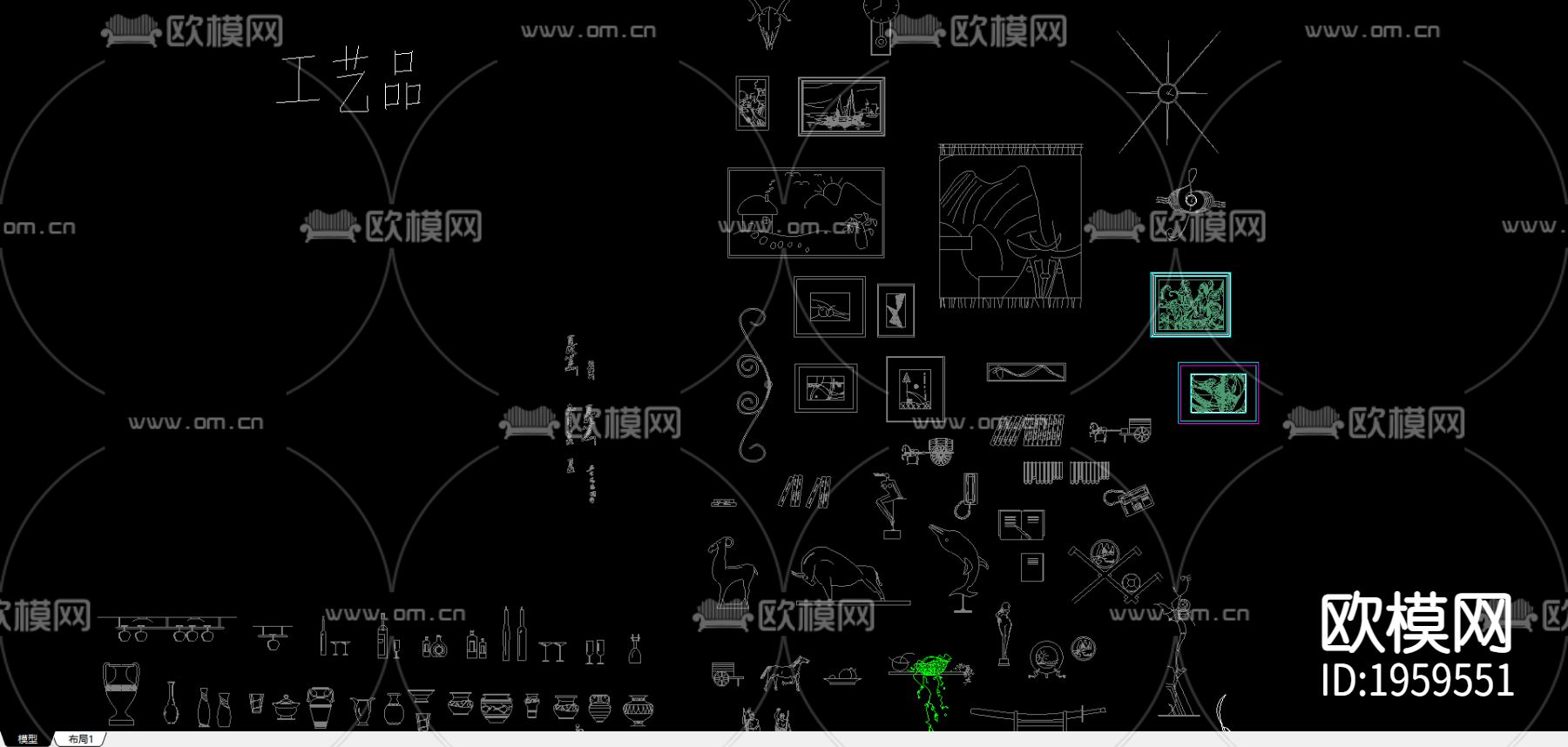 工艺品cad图库下载