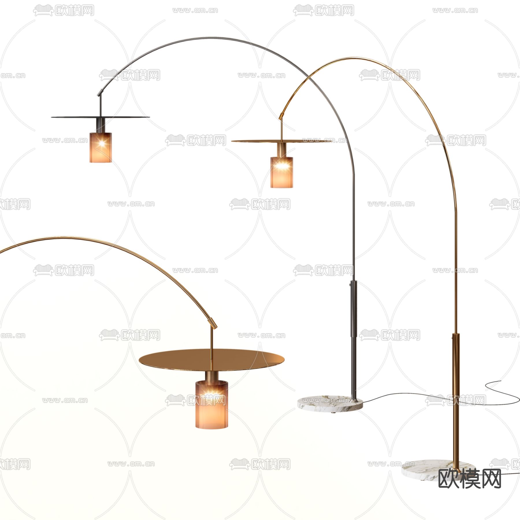 现代轻奢落地灯3d模型下载