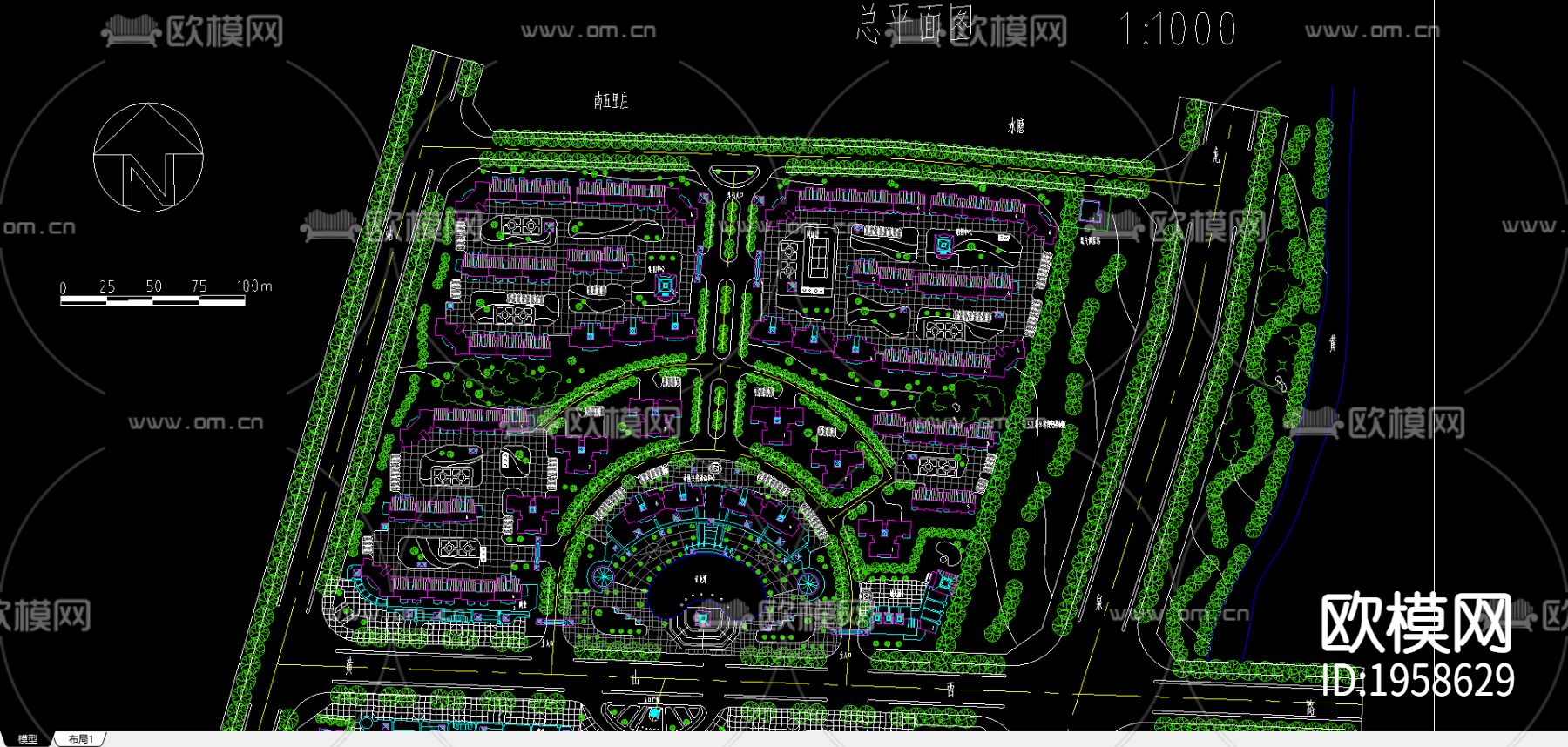 修建性详细规划总平面图下载（渲染图2）