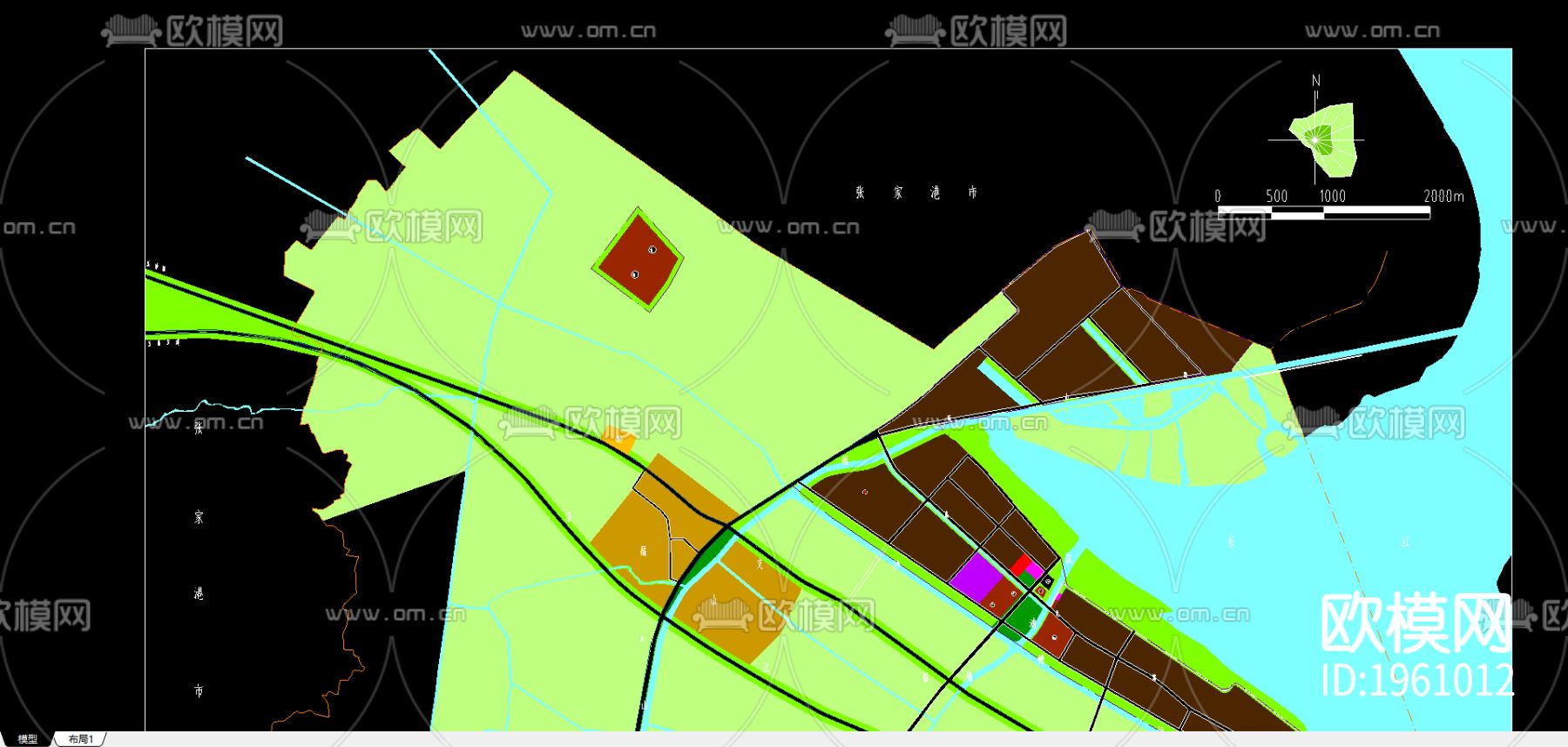 某镇总体规划图下载（渲染图1）