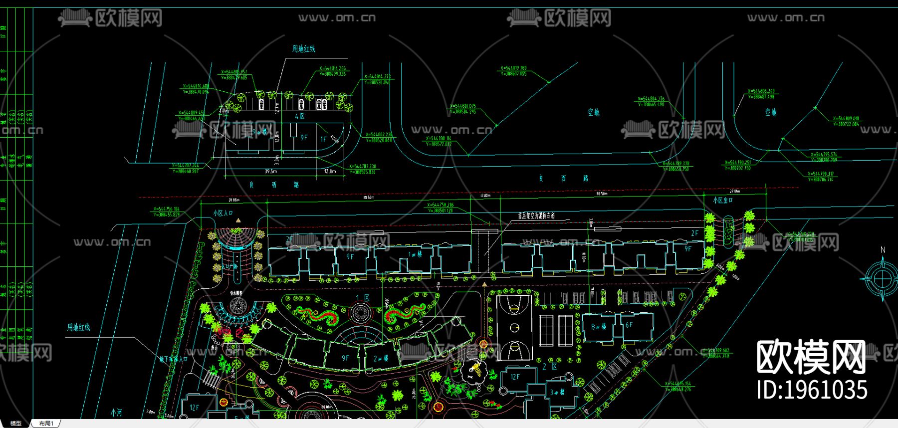 某小高层住宅区规划下载（渲染图2）