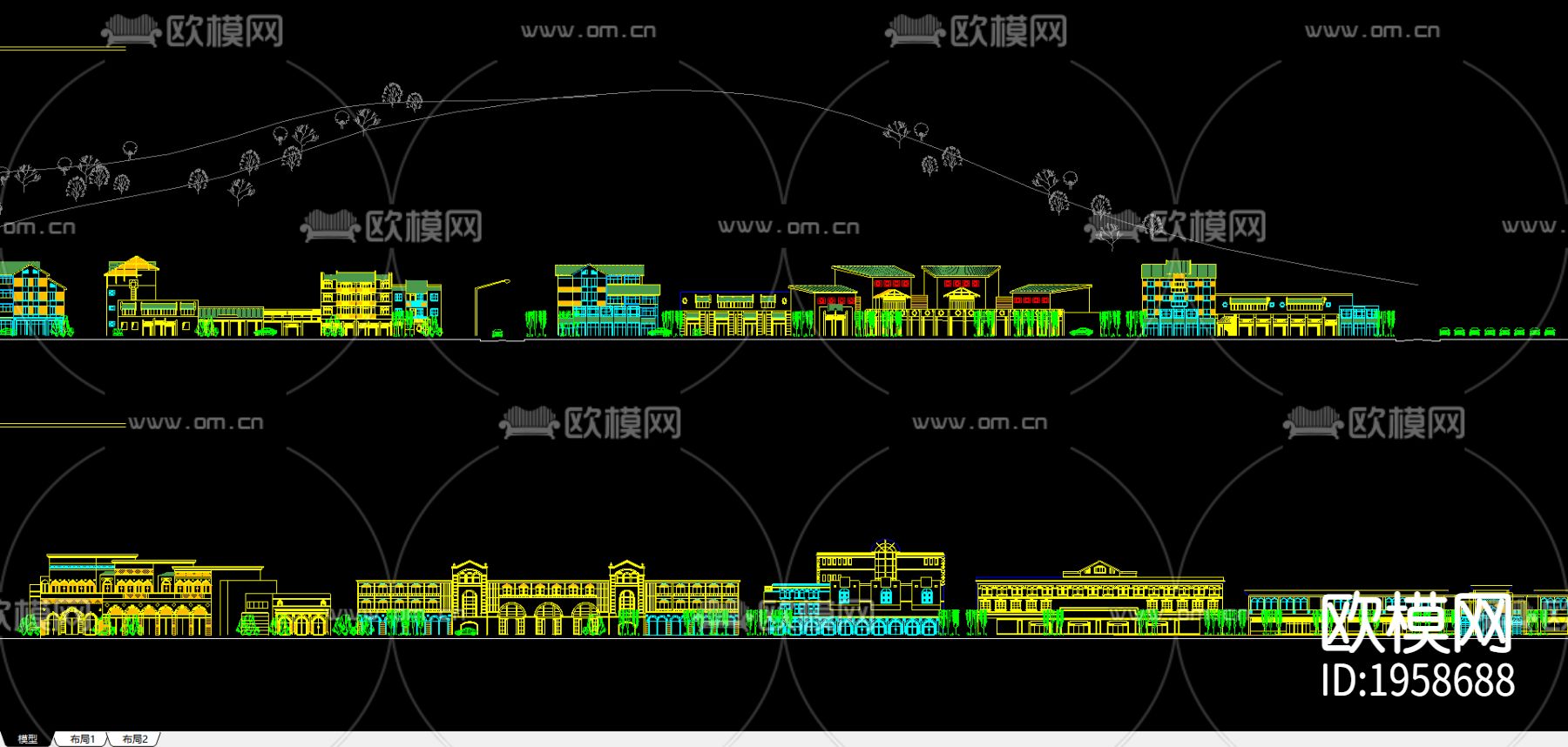 街景立面规划图下载（渲染图2）