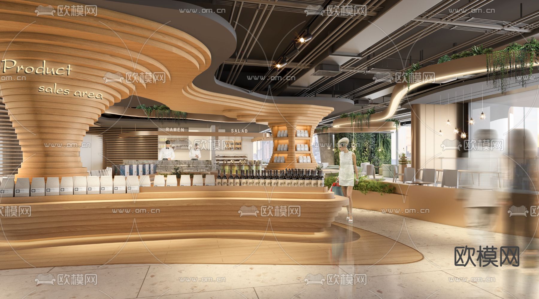 现代商场3d模型下载（渲染图2）