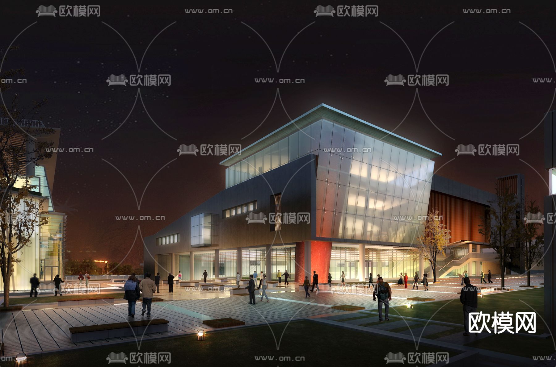 现代商业su模型下载（渲染图1）