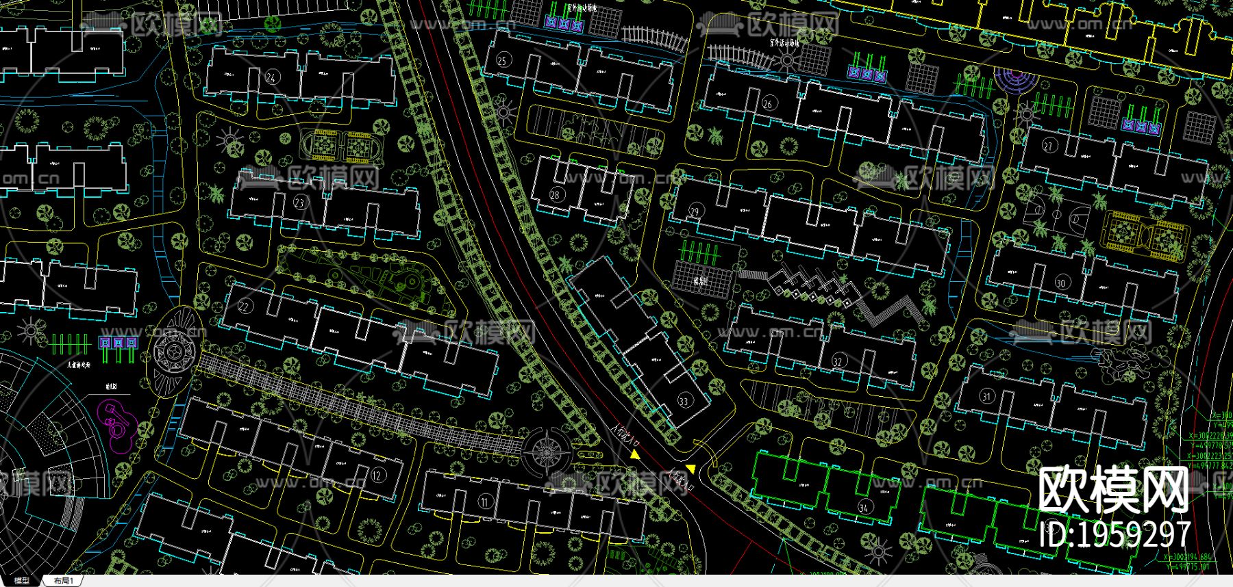 江信花园规划总平面图下载（渲染图2）