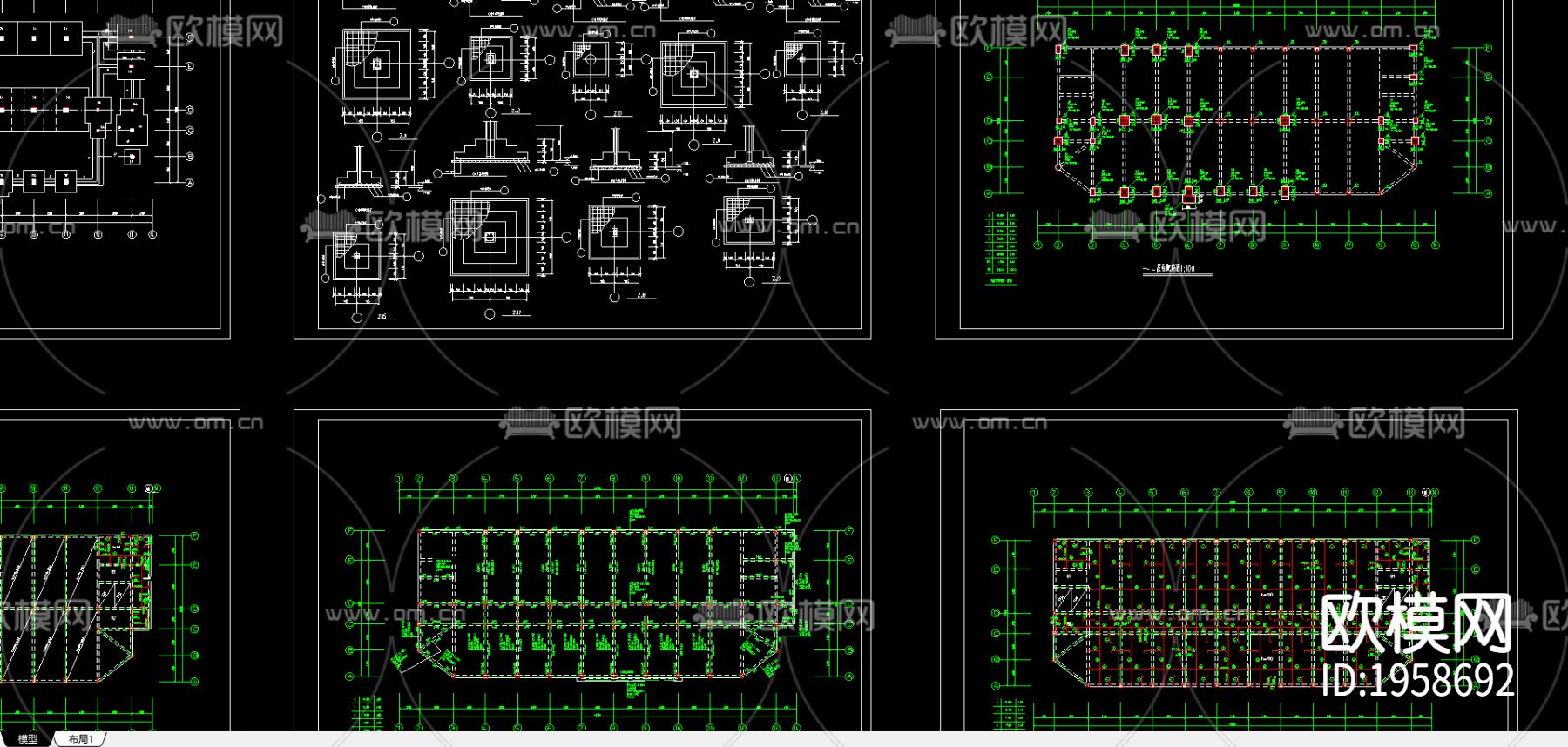 混土教学楼结构施工图下载（渲染图2）