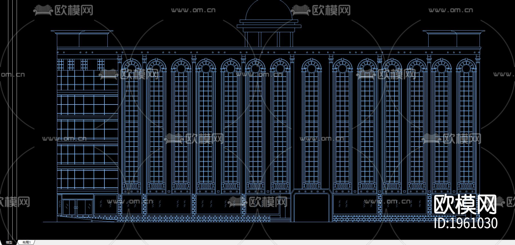 欧式宾馆建筑设计方案下载（渲染图1）