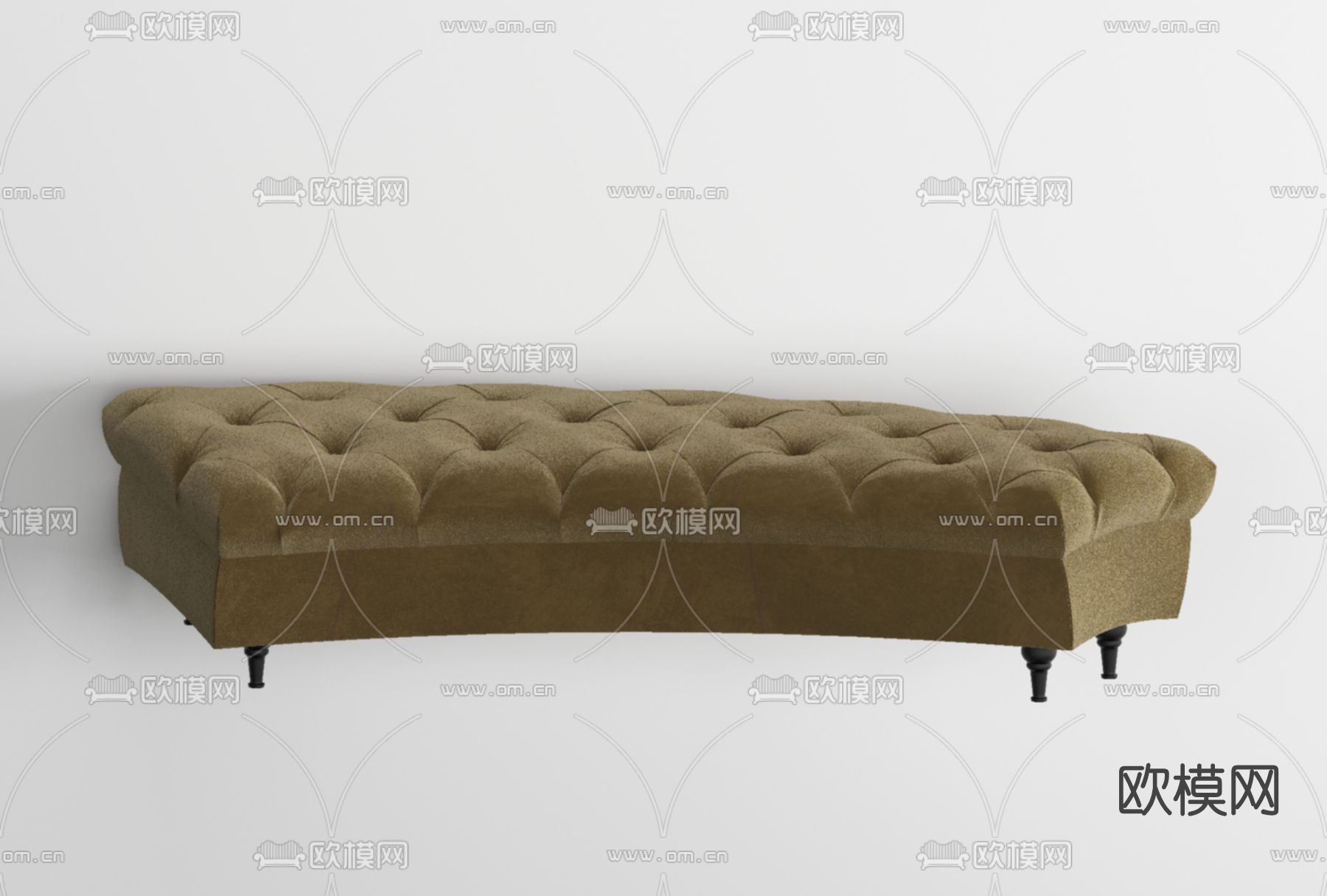 欧式布艺脚踏免费3d模型下载