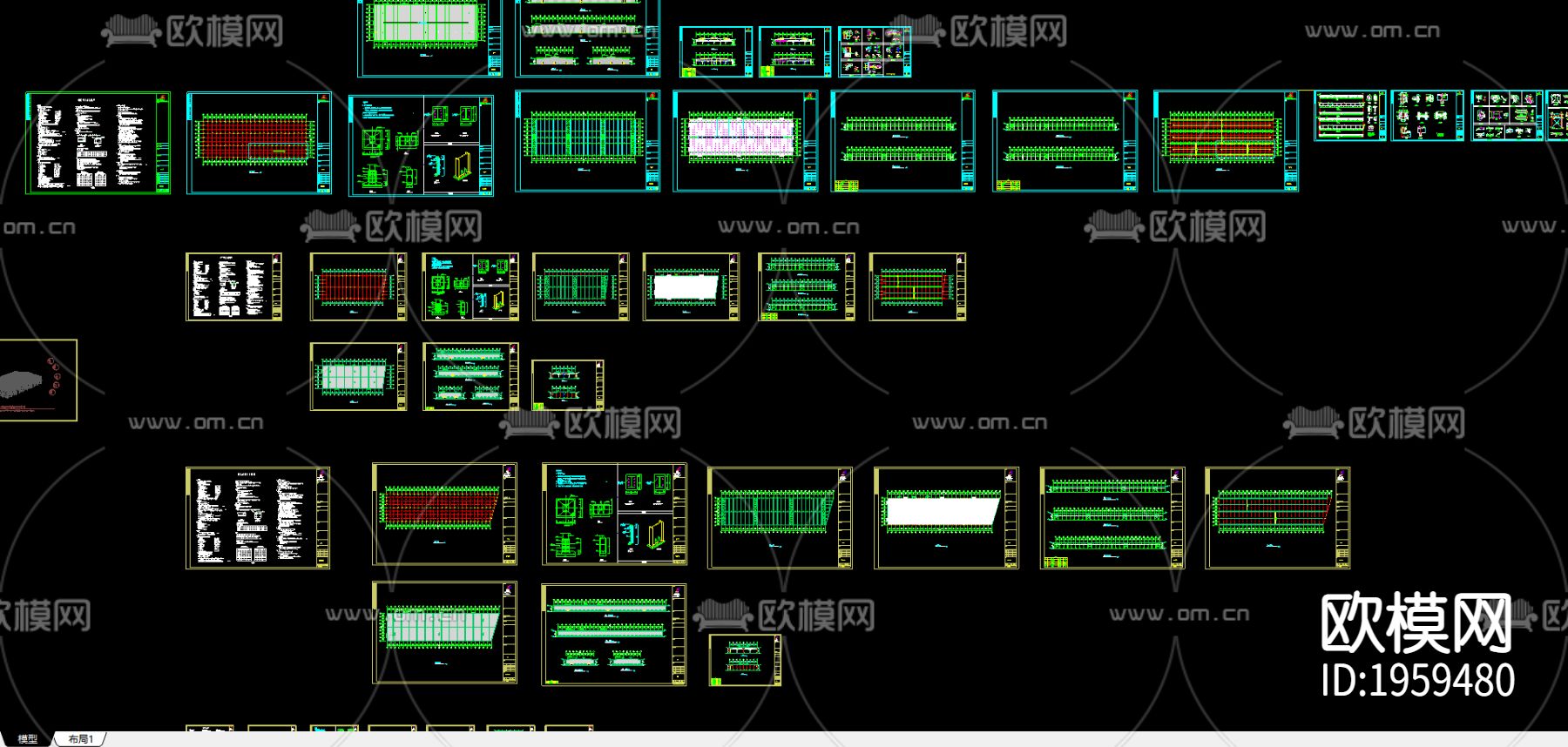 东升二厂方案工程CAD下载（渲染图1）