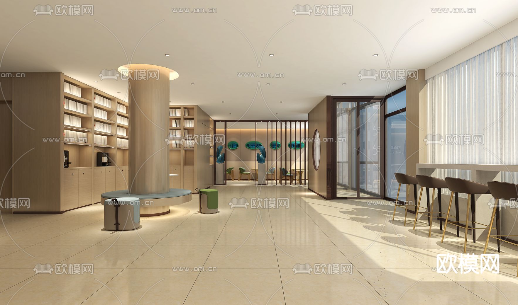 现代快捷酒店免费3d模型