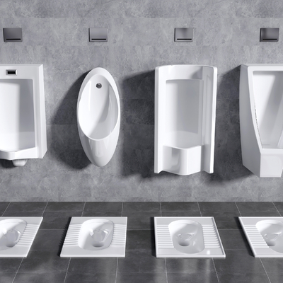  现代小便器su模型 