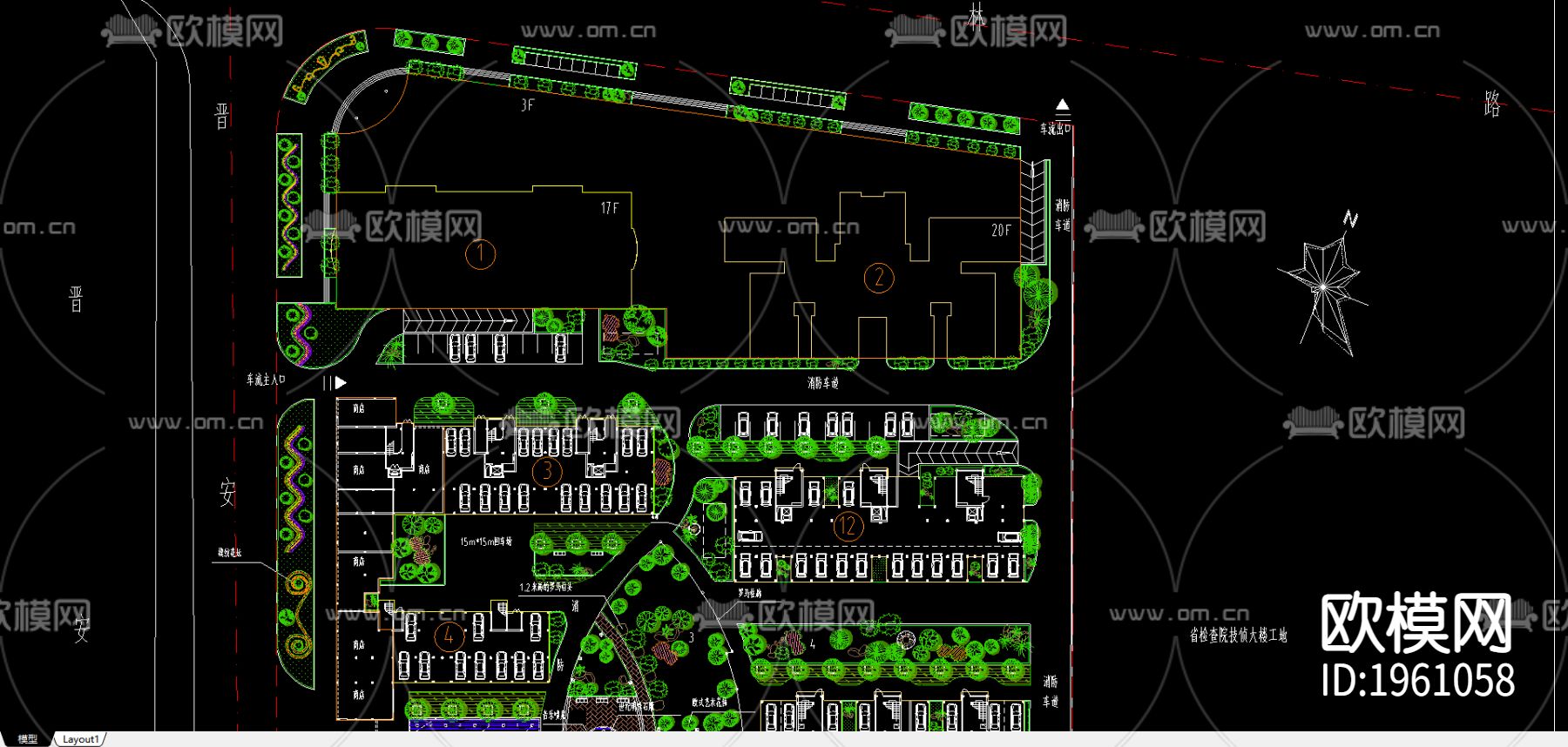景观环境设计总平面图下载（渲染图2）