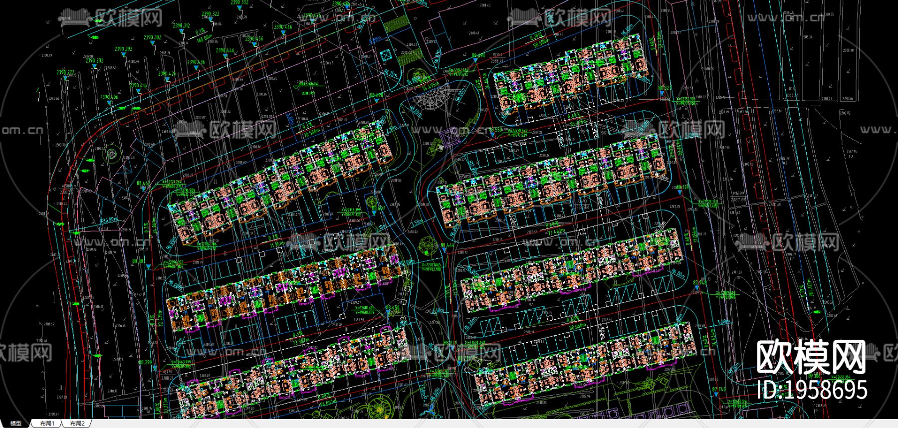 建筑小区平面土下载（渲染图3）