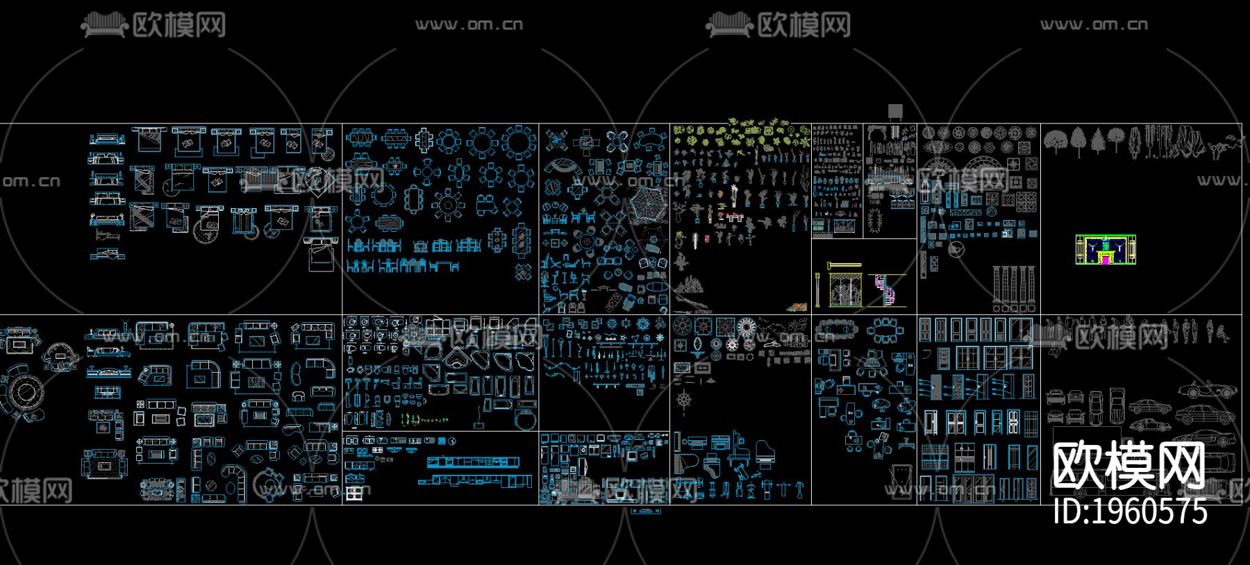 室内配套CAD图块下载（渲染图2）