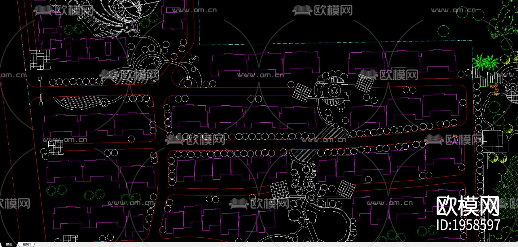 蝴蝶城小区总平面下载（渲染图3）