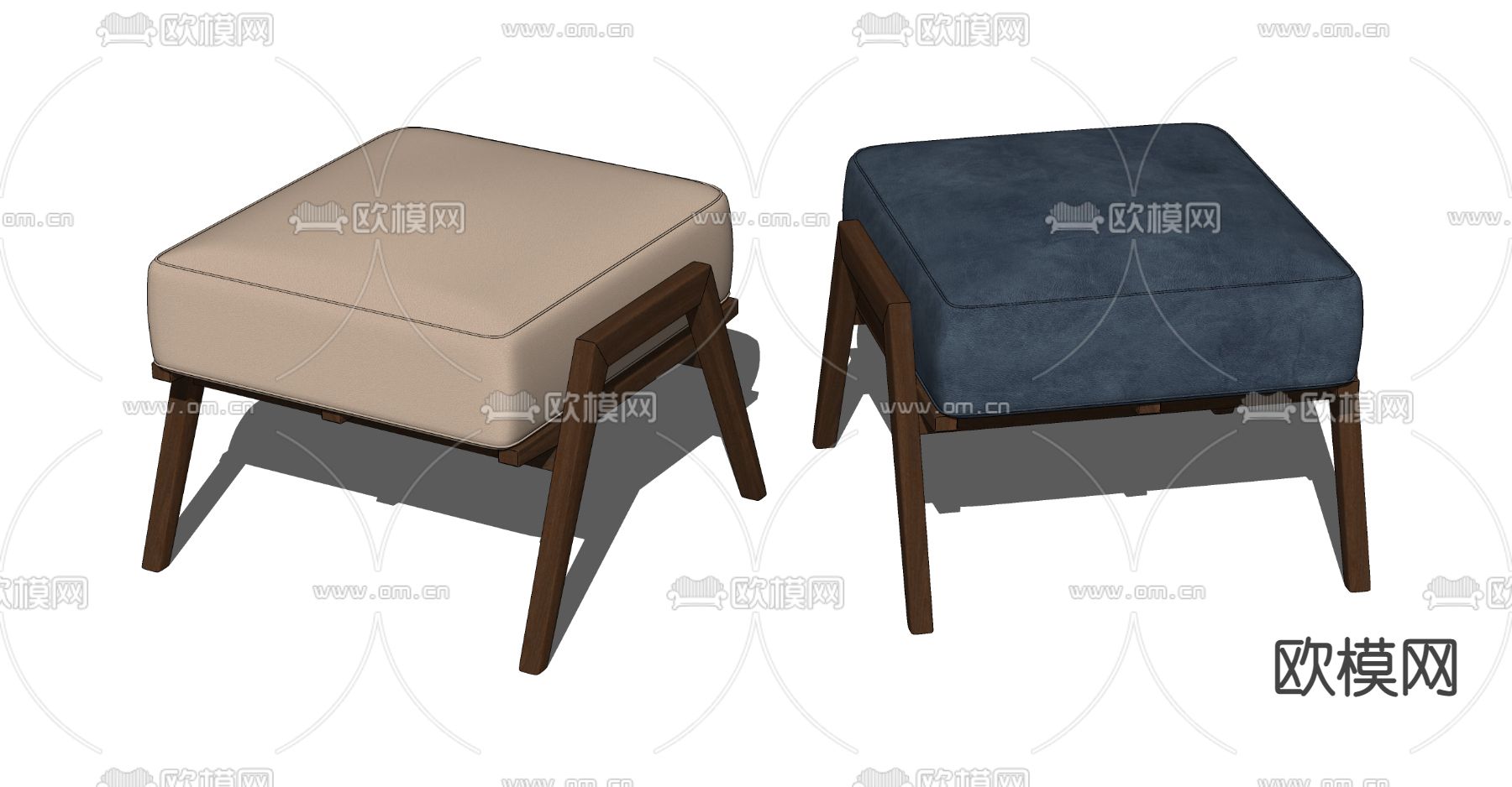 新中式凳子su模型下载
