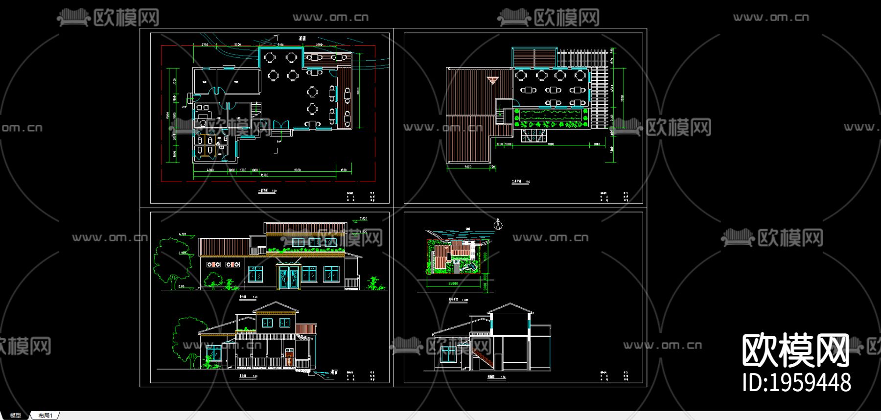 咖啡厅设计方案图下载（渲染图2）