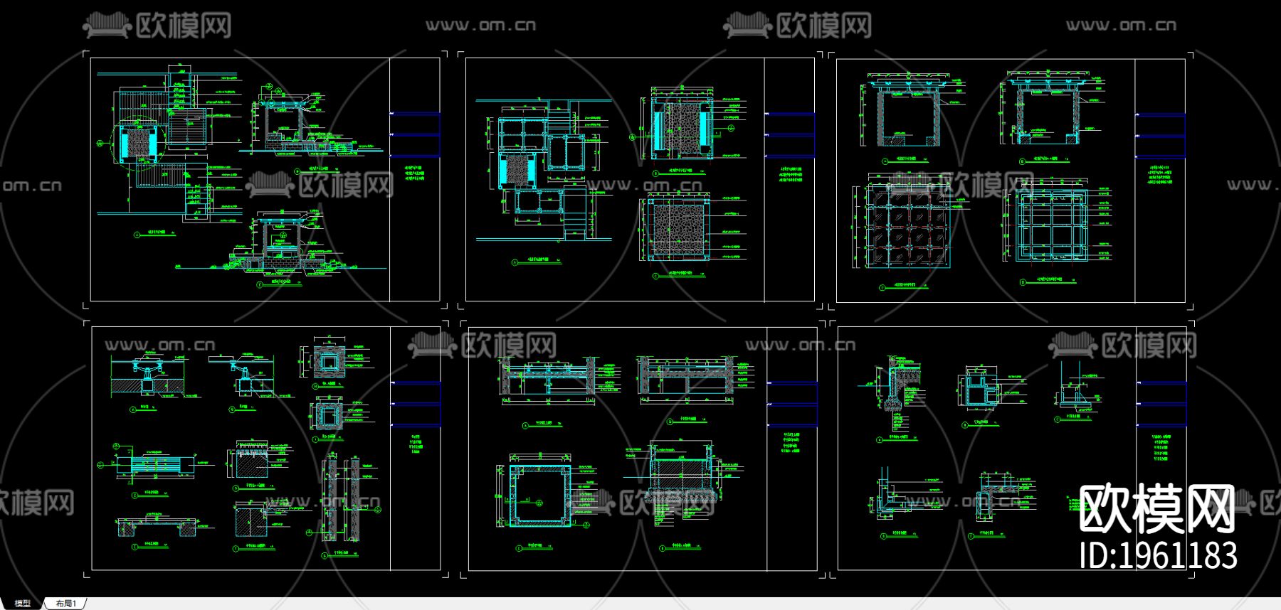 休闲小广场cad大详图-免费3dmax模型库-欧模网