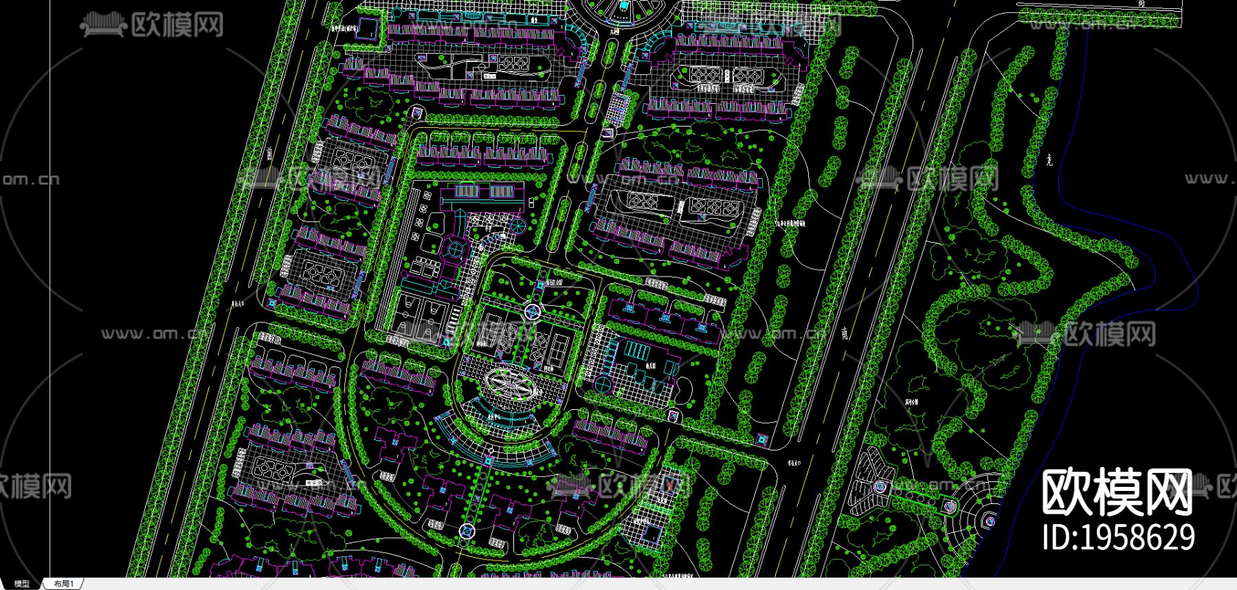 修建性详细规划总平面图下载（渲染图3）