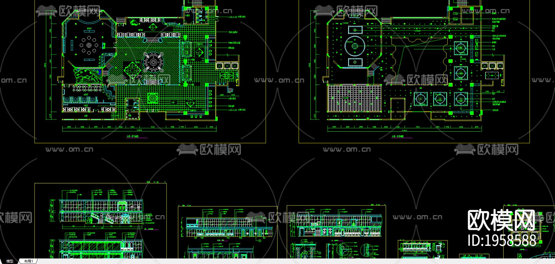 某宾馆施工图下载（渲染图2）
