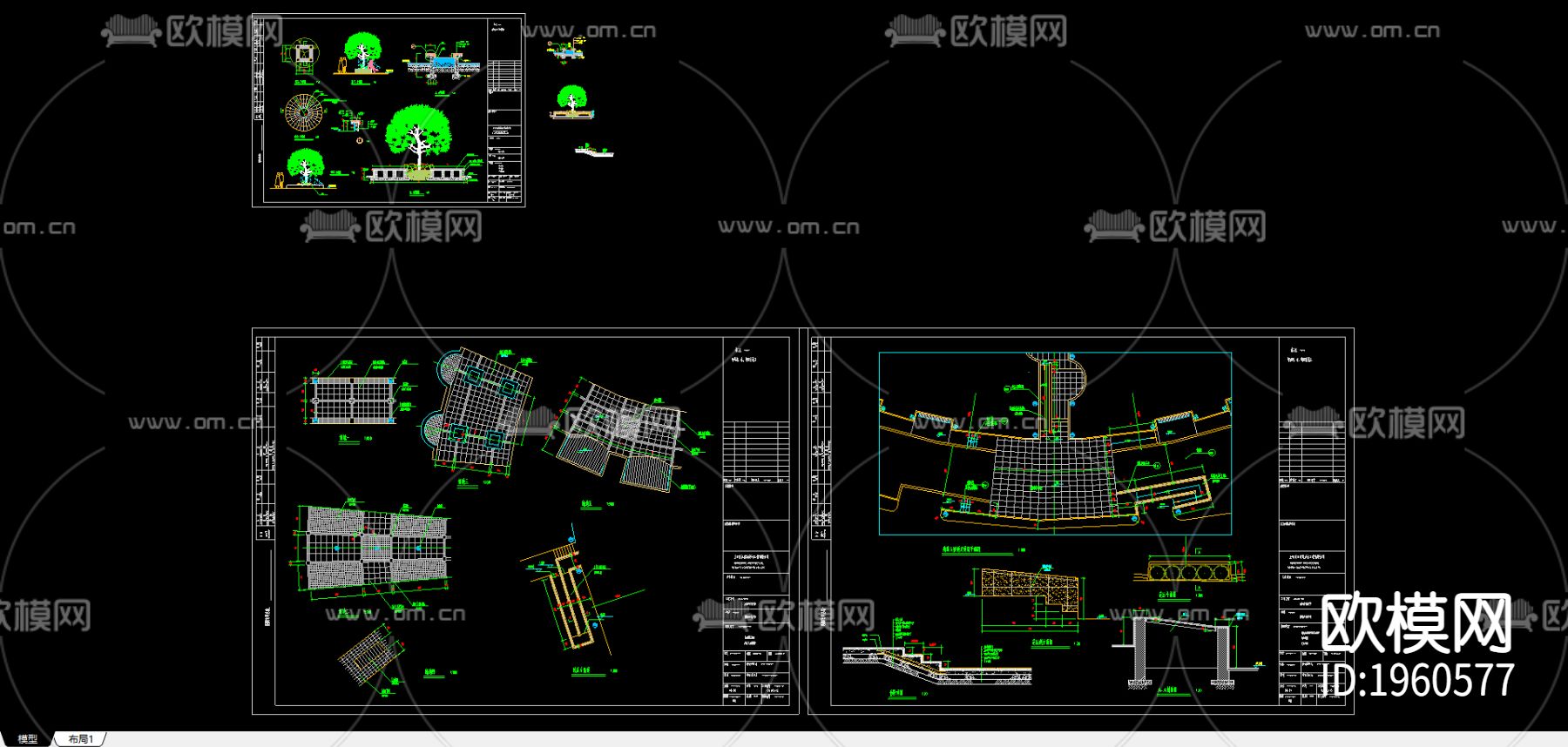 树穴节点CAD图下载（渲染图2）