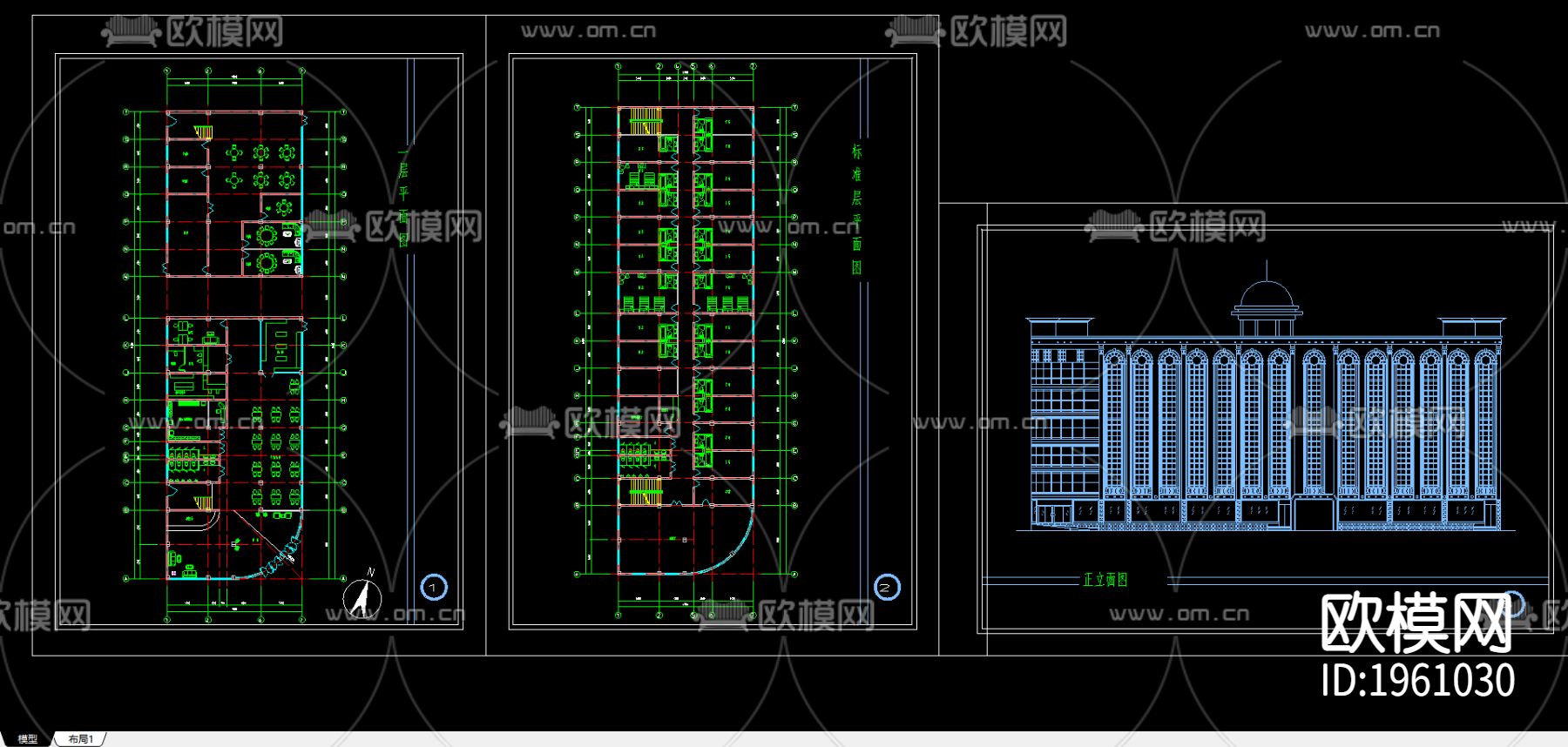 欧式宾馆建筑设计方案下载（渲染图2）