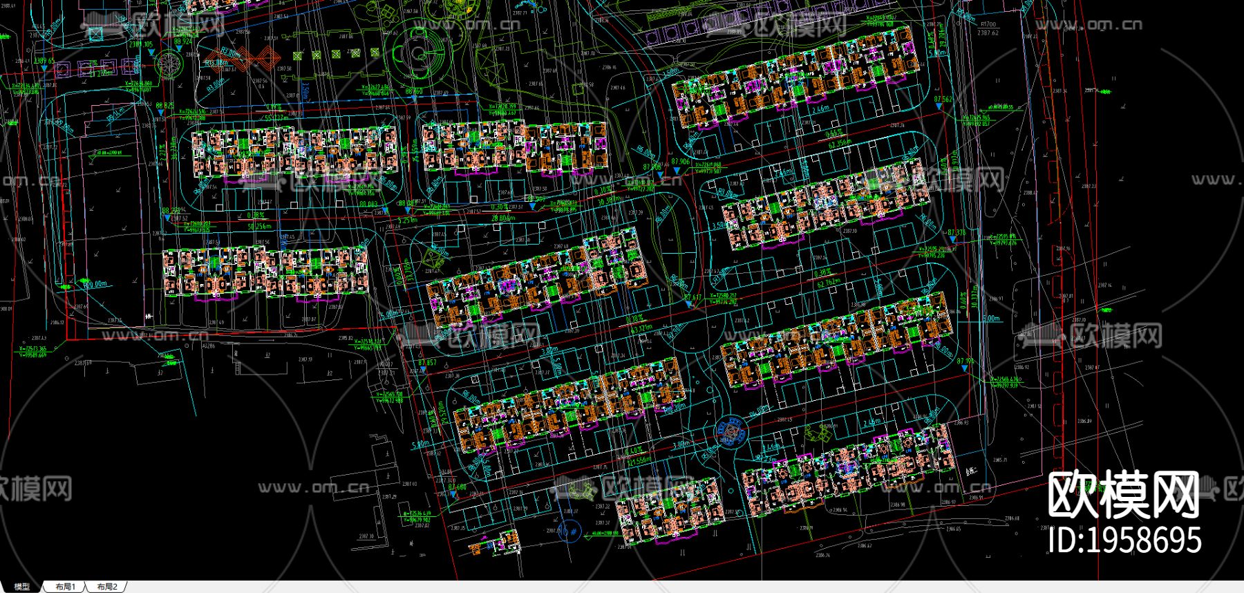建筑小区平面土下载（渲染图2）