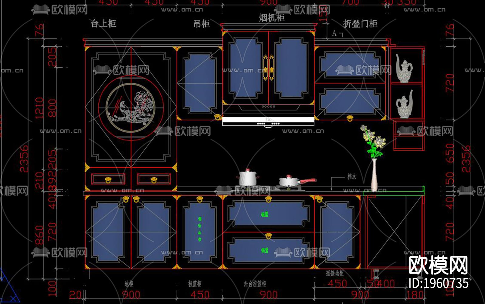 新中式橱柜下载（渲染图8）